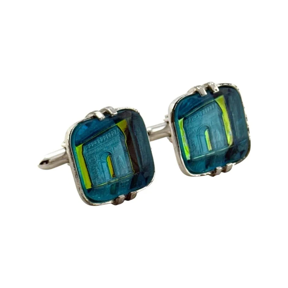 Swank Arc de Triomphe Cufflinks Bavarian Crystal Arts of the World Vintage